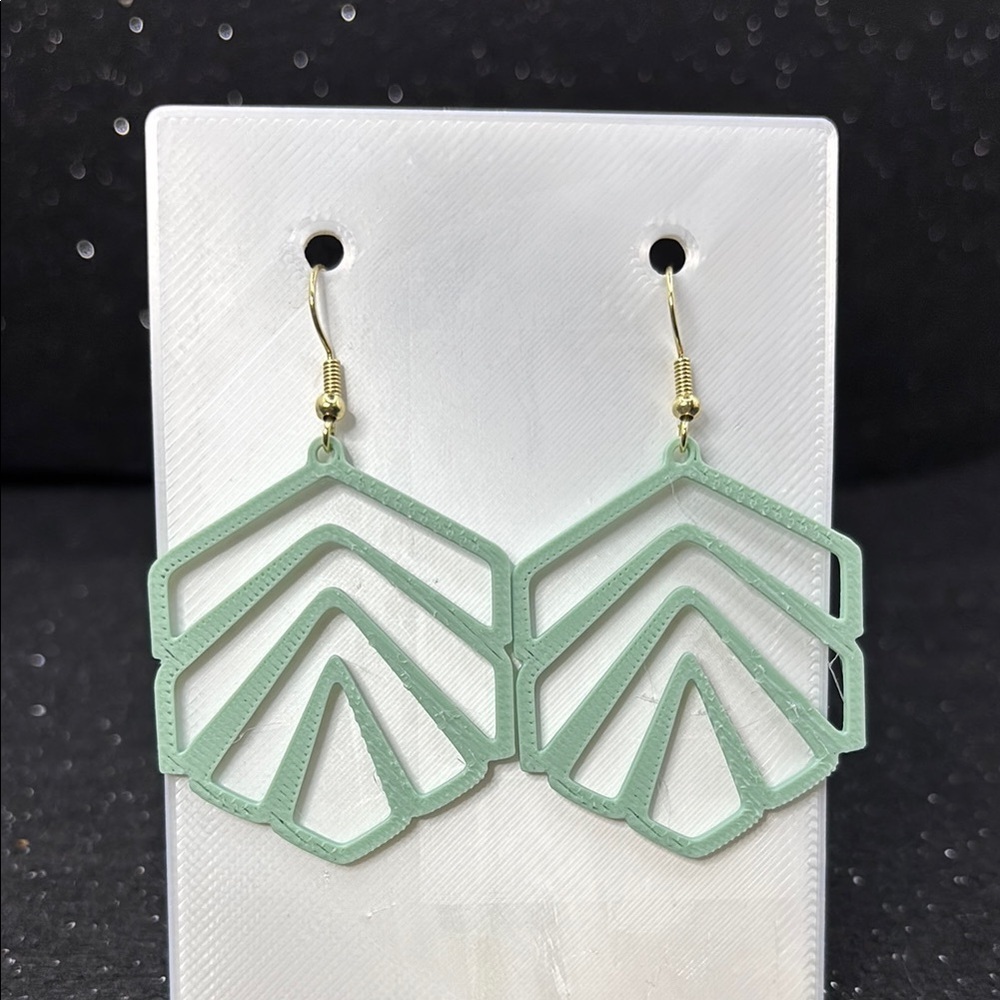 Mint Green Geometric Earrings